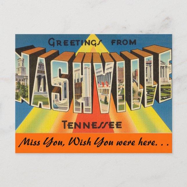 Grüße aus Nashville Postkarte (Vorderseite)