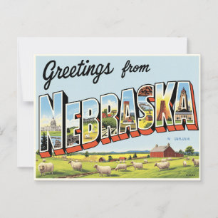 Grüße aus Nebraska Vintage Postkarte