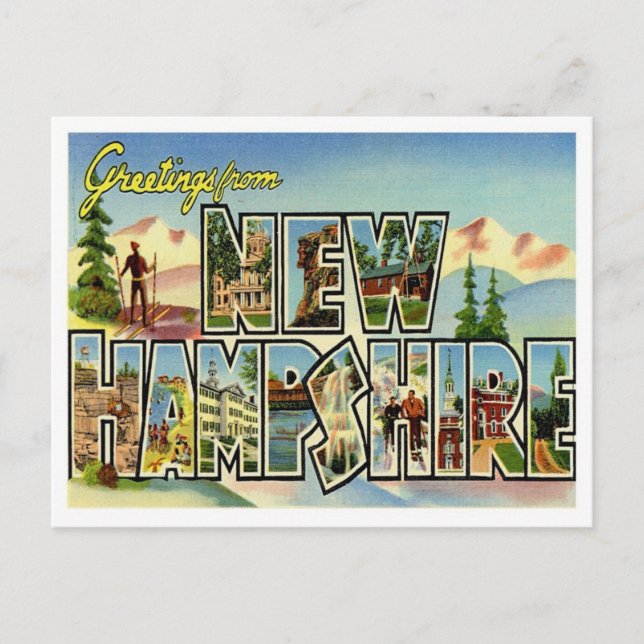 Grüße aus New Hampshire Postkarte (Vorderseite)
