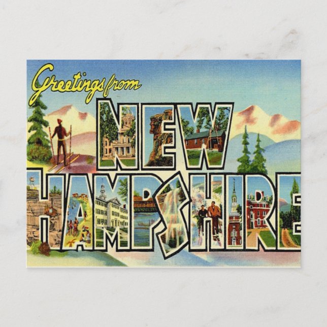Grüße aus New Hampshire Postkarte (Vorderseite)
