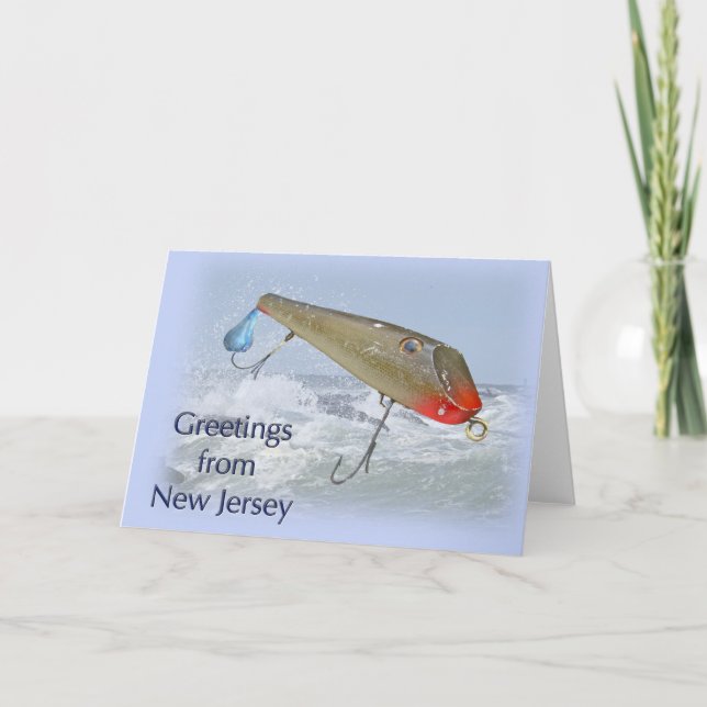 Grüße aus New Jersey Angelköder Karte (Vorderseite)
