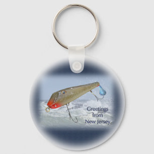 Grüße aus New Jersey Fishing Lure Schlüsselanhänger