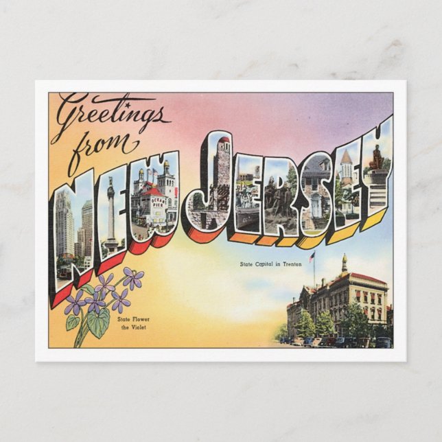 Grüße aus New Jersey Postkarte (Vorderseite)