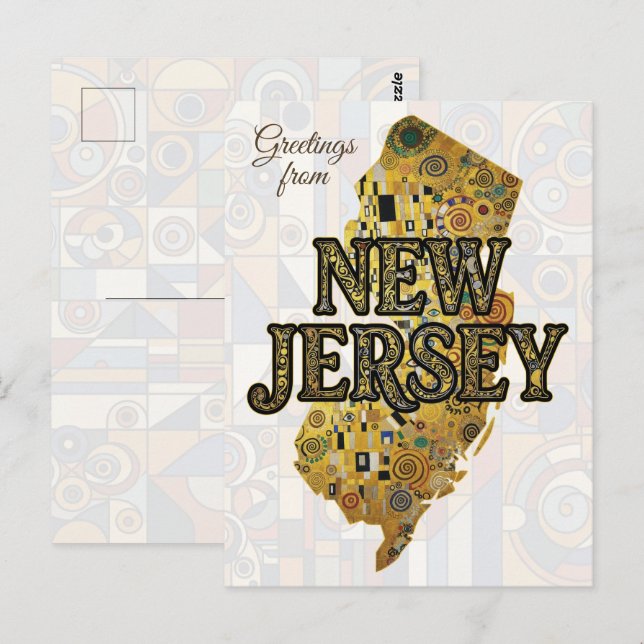 Grüße aus New Jersey Postkarte (Vorne/Hinten)
