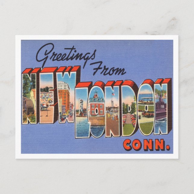 Grüße aus New London, Connecticut Travel Postkarte (Vorderseite)