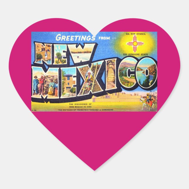 Grüße aus New Mexico Herz-Aufkleber (Vorderseite)