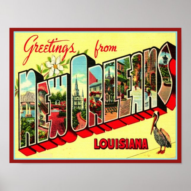 Grüße aus New Orleans Poster der 1940er Jahre (Vorne)
