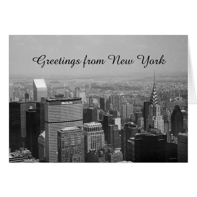 Grüße aus New York, New York Black und White (Vorderseite (Horizontal))