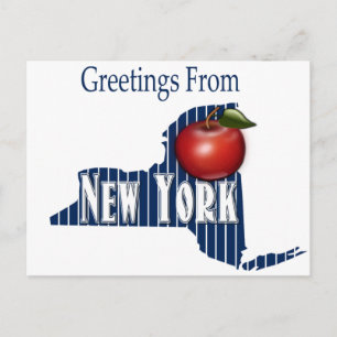 Grüße aus New York Pinstripes und Big Apple Einladungspostkarte