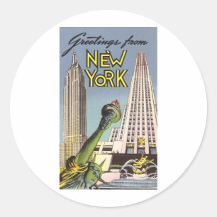 Grüsse aus New York Runder Aufkleber