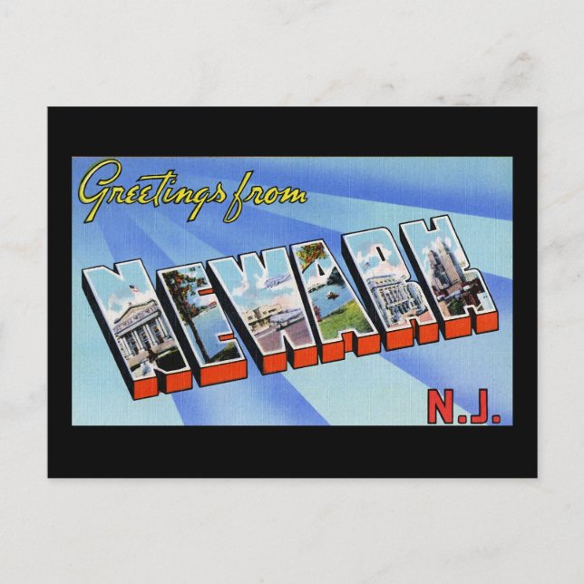 Grüße aus Newark New Jersey Postkarte (Vorderseite)