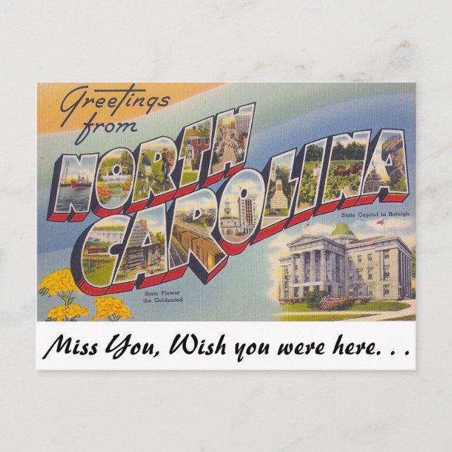 Grüße aus North Carolina Postkarte (Vorderseite)