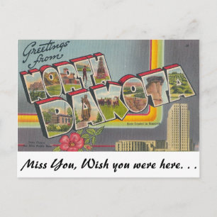 Grüße aus North Dakota Postkarte