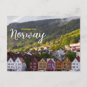 Grüße aus Norwegen Landschaft Reise Postkarte