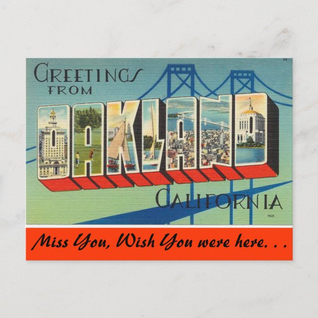 Grüße aus Oakland Postkarte (Vorderseite)