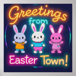 Grüße aus Osterstadt Bunnies Poster