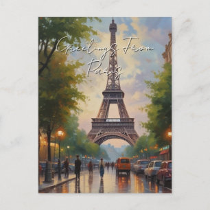 Grüße aus Paris Eiffelturm Europäische Kunst Feiertagspostkarte