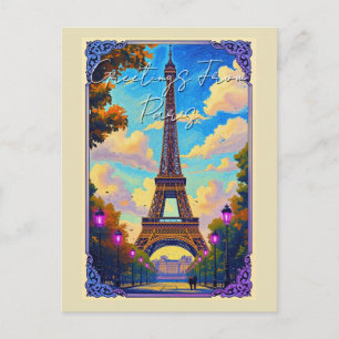 Grüße aus Paris Eiffelturm Europäische Kunst Postkarte