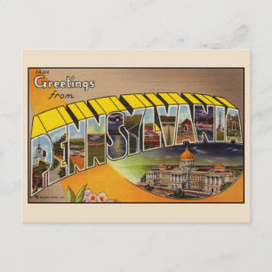 Grüße aus Pennsylvania große Buchstabe Postkarte