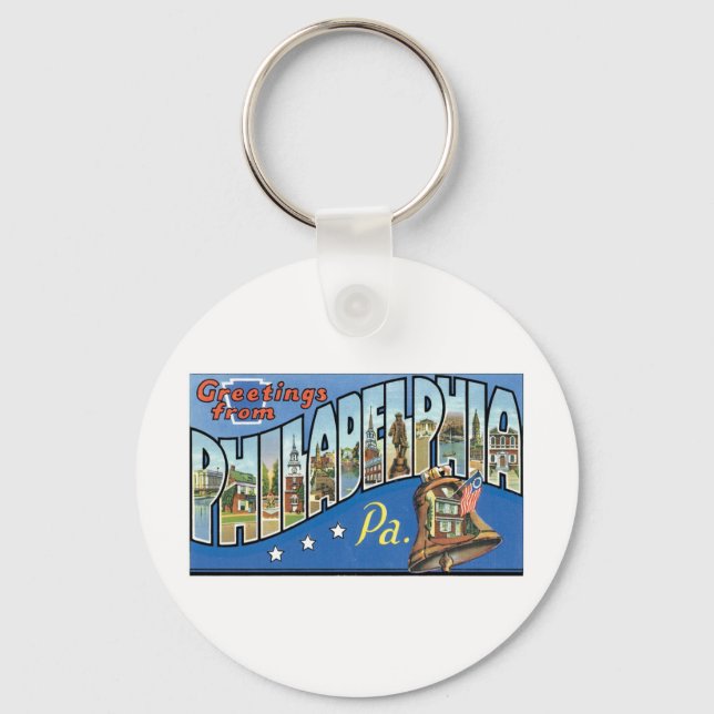 Grüße aus Philadelphia, PA Schlüsselanhänger (Vorderseite)