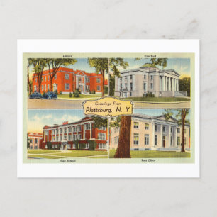 Grüße aus Plattsburg, New York, Vintage Postkarte