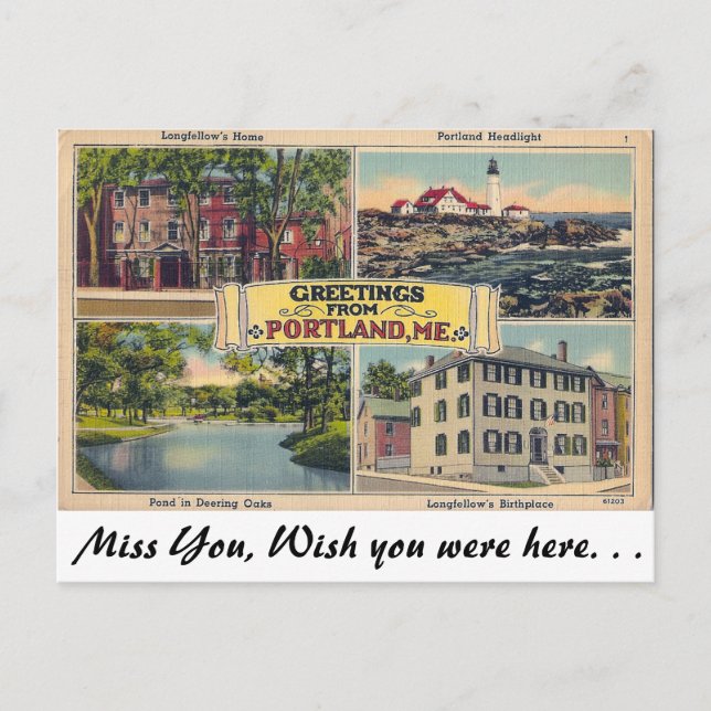 Grüße aus Portland, Maine Postkarte (Vorderseite)