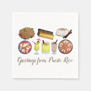 Grüße aus Puerto Rico Karibik Island Foods Serviette