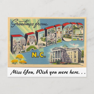 Grüße aus Raleigh, North Carolina Postkarte