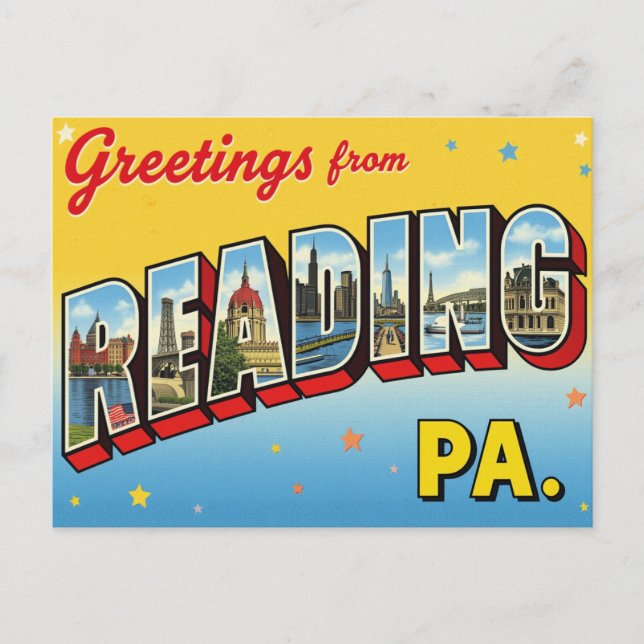 Grüße aus Reading PA Postkarte (Vorderseite)