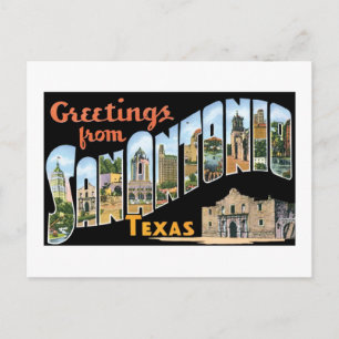 Grüße aus San Antonio, Texas! Retro-Postkarte Postkarte