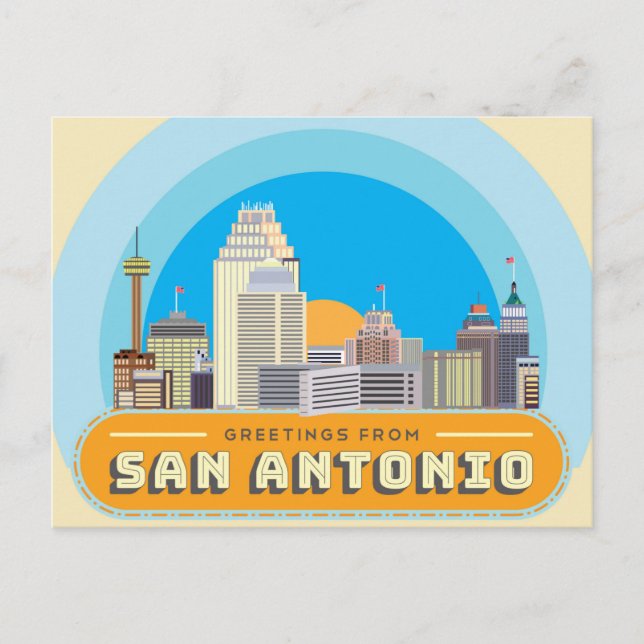 Grüße aus San Antonio Texas USA Postkarte (Vorderseite)