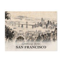Grüße aus San Francisco Ink Wash