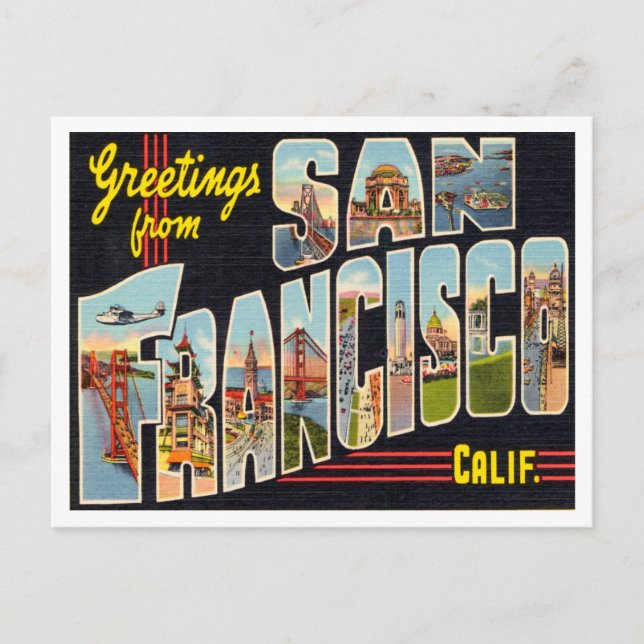 Grüße aus San Francisco, Kalifornien Postkarte (Vorderseite)