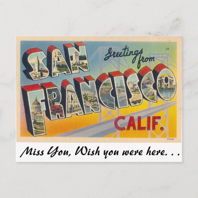 Grüße aus San Francisco Postkarte (Vorderseite)