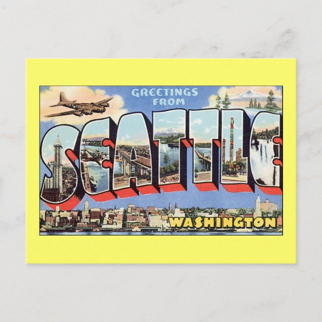 Grüße aus Seattle, WA Postkarte (Vorderseite)
