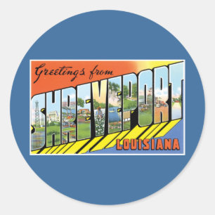 Grüße aus Shreveport, Louisiana! Runder Aufkleber