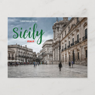 Grüße aus Sizilien Italien Landschaft Reise Postka Postkarte
