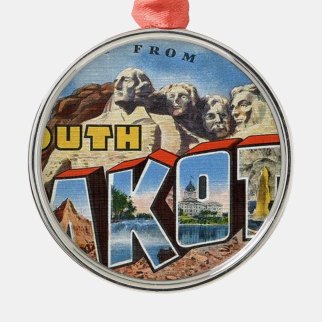 Grüße aus South Dakota Silbernes Ornament (Vorne)