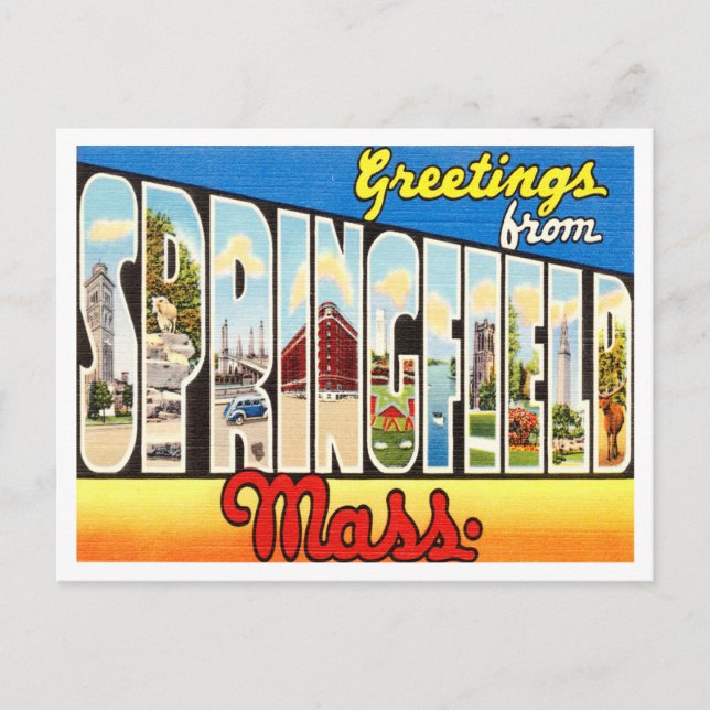 Grüße aus Springfield, Massachusetts Travel Postkarte (Vorderseite)