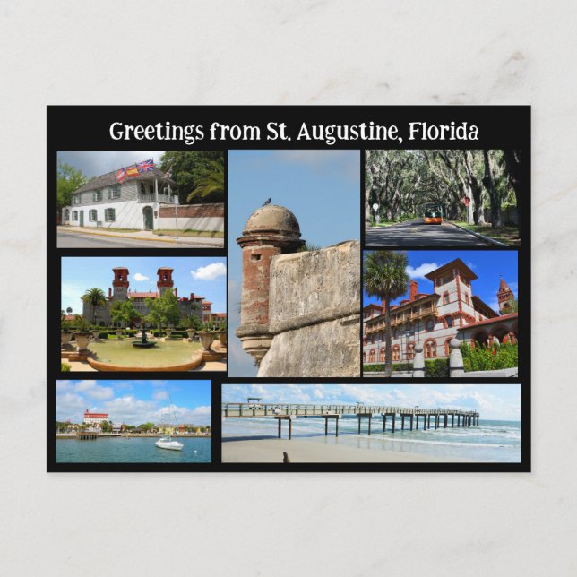 Grüße aus St. Augustine  Postkarte (Vorderseite)