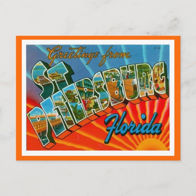Grüße aus St. Petersburg Florida Postkarte (Vorderseite)