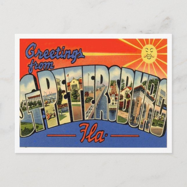 Grüße aus St. Petersburg Florida Postkarte (Vorderseite)