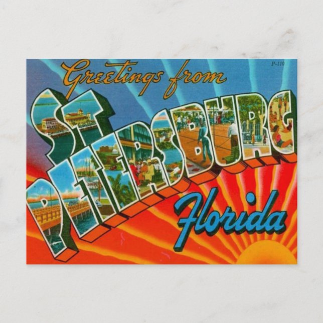 Grüße aus St. Petersburg Florida Postkarte (Vorderseite)