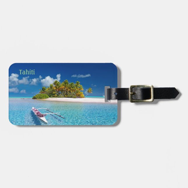Grüße aus Tahiti Gepäckanhänger (Vorderseite horizontal)