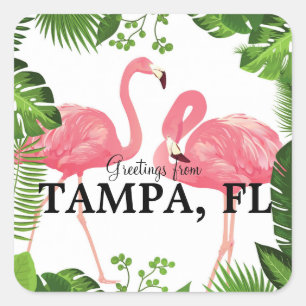 Grüße aus Tampa, Florida Quadratischer Aufkleber