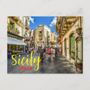 Grüße aus Taormina Sizilien Italien Postkarte