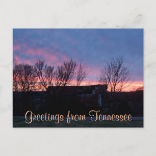 GRÜSSE AUS TENNESSEE Country-Sonnenuntergang-Foto Postkarte