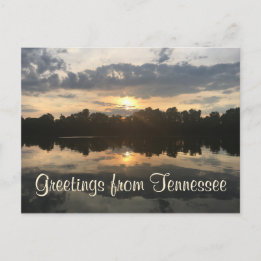 GRÜSSE AUS TENNESSEE Seebild bei Sonnenuntergang | Postkarte