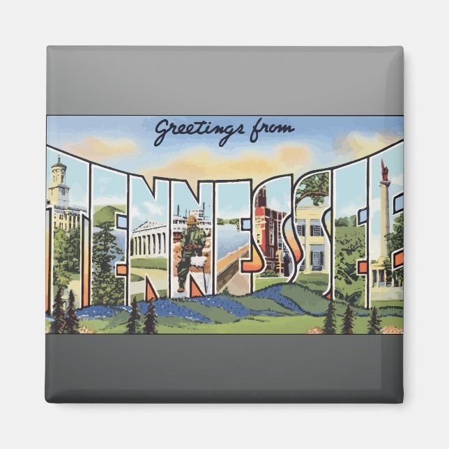 Grüße aus Tennessee, Vintag Magnet (Vorne)