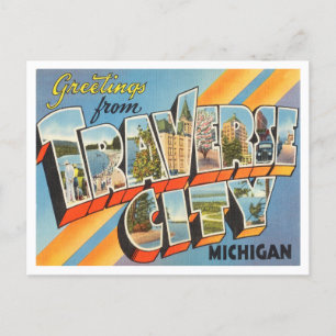Grüße aus Traverse City, Michigan Reise Postkarte